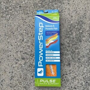 Powerstep Pulse Maxx Support Insoles Arch Supports Orthotics Size  M 8-8.5 W 10